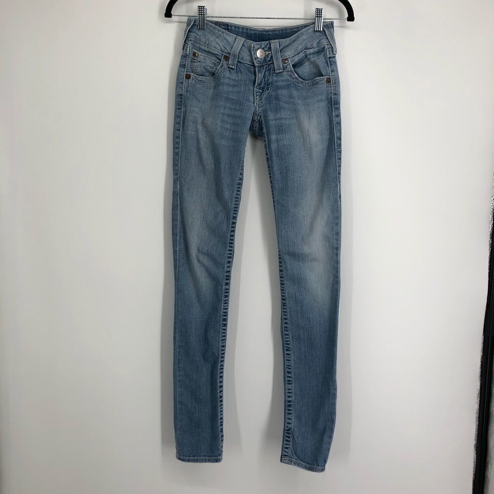 TRUE RELIGION Straight Skinny‎ Jeans Light Wash